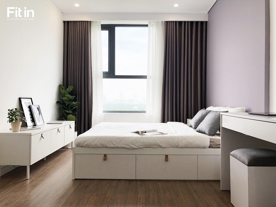 Phòng ngủ tối giản thực tế hoàn thiện bởi đội ngũ chuyên gia đến từ FITIN 