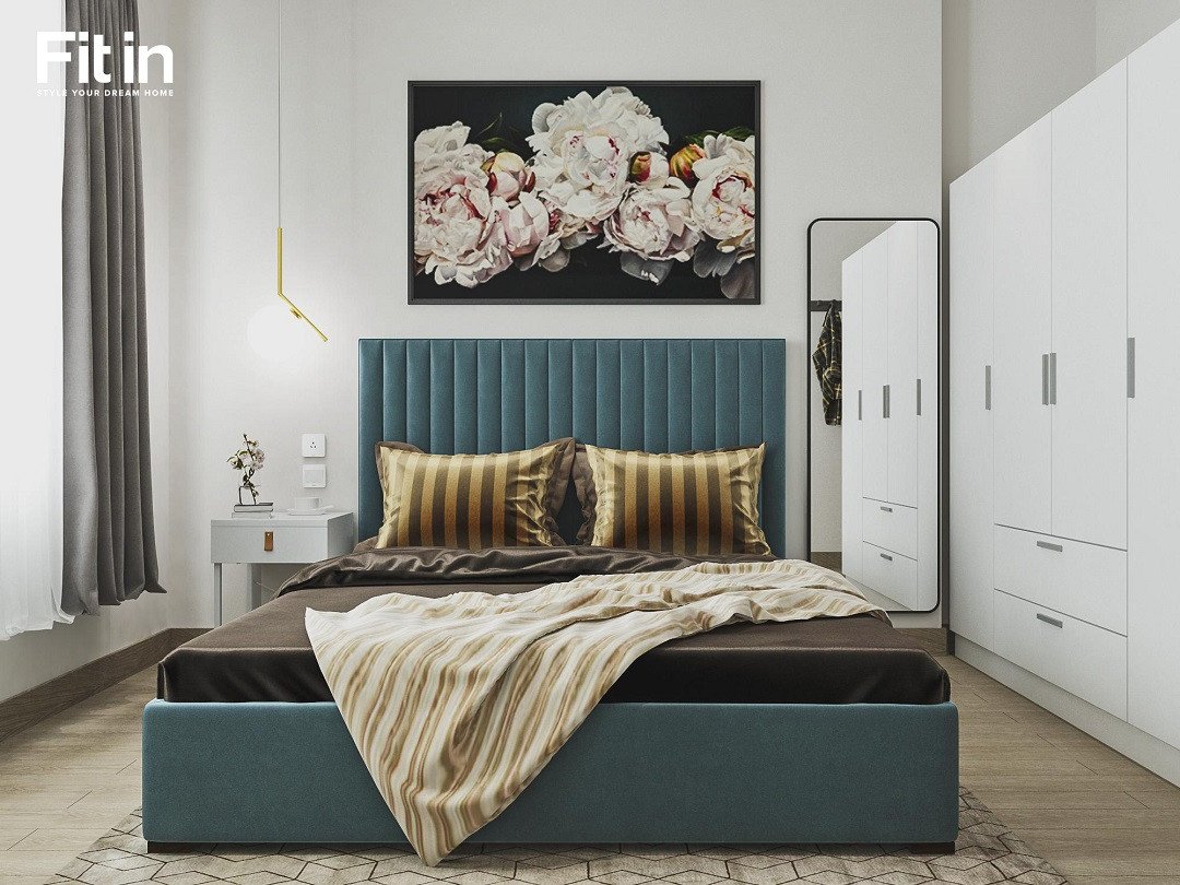 Phòng ngủ được thiết kế theo phong cách hiện đại kết hợp với cổ điển