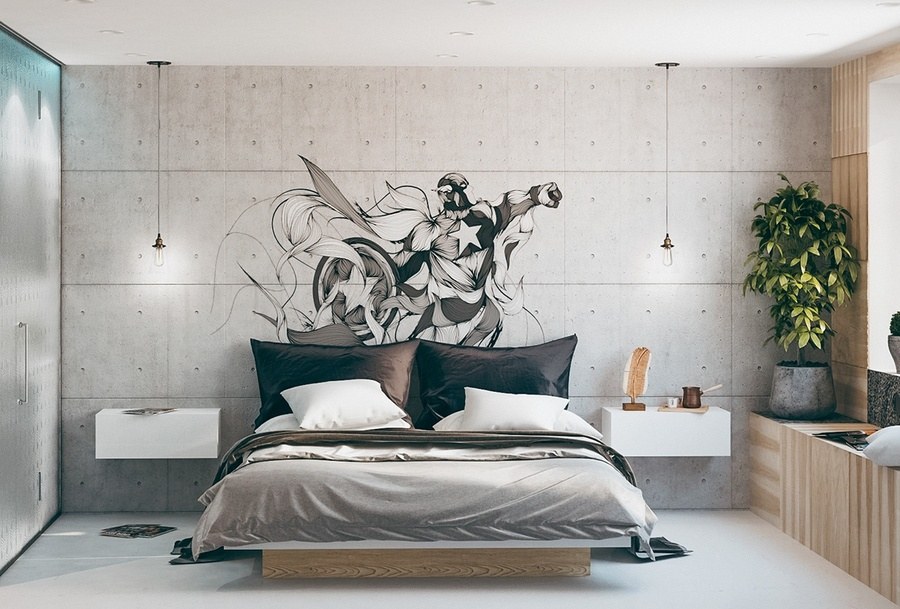 Decor phòng ngủ bằng tranh vẽ tường