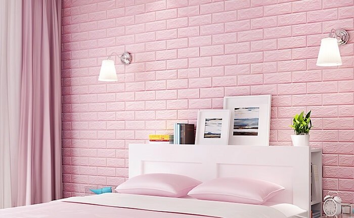 Decor phòng ngủ bằng xốp dán tường