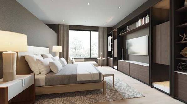 Phòng ngủ hiện đại, đơn giản và tinh tế với gỗ tự nhiên cho chung cư 3 phòng ngủ