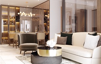 Sự tinh tế và sang trọng của mẫu thiết kế nội thất căn hộ chung cư 86m2