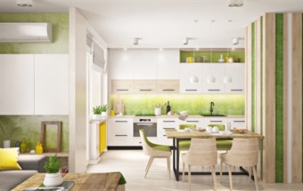 33 mẫu nội thất phòng bếp đẹp trên nhiều tông màu xanh khác nhau