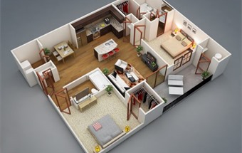 35+ mẫu thiết kế nội thất chung cư 2 phòng ngủ tiện nghi và hiện đại