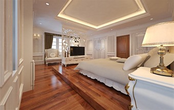 4 quy tắc vàng khi sử dụng sàn gỗ tối màu trong thiết kế nội thất biệt thự tân cổ điển