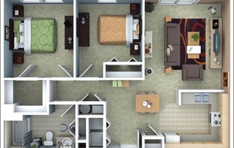 5 mẫu thiết kế nội thất căn hộ 70m2 2 phòng ngủ rộng rãi