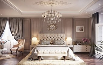 Các mẫu thiết kế nội thất phòng ngủ phong cách tân cổ điển sang trọng