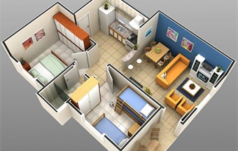 Hé lộ kinh nghiệm thiết kế nội thất căn hộ chung cư 2 phòng ngủ