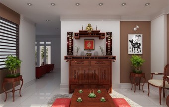 Lưu ý khi trang trí nội thất phòng khách có bàn thờ