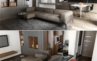 Mẫu thiết kế nội thất căn hộ chung cư 68m2 cho các chàng trai độc thân