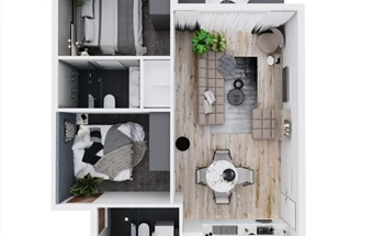 Mẫu thiết kế nội thất chung cư 2 phòng ngủ hiện đại cho vợ chồng trẻ