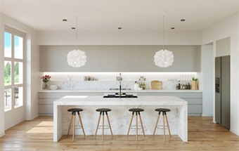 Mẫu thiết kế và thi công nội thất biệt thự phòng bếp phong cách đương đại