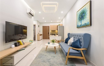 Thiết kế căn hộ chung cư 45m2 2 phòng ngủ theo không gian mở