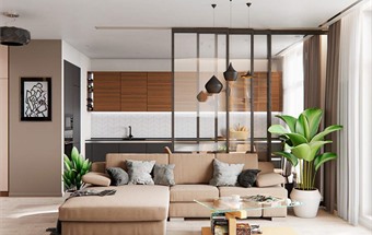 Thiết kế nội thất căn hộ 50m2 2 phòng ngủ kinh phí đầu tư 50 triệu