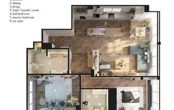 Thiết kế nội thất căn hộ chung cư 90m2 cho gia đình có con nhỏ