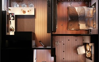 Thiết kế nội thất chung cư 72m2 1 phòng ngủ dành cho người mệnh Thổ