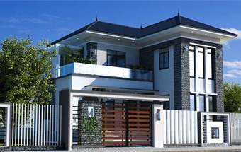 Thiết kế và thi công biệt thự 2 tầng chữ L sang trọng và tiện nghi