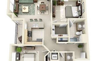 Top 10 thiết kế nội thất căn hộ 65m2 2 phòng ngủ hiện đại