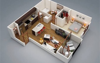 Tư vấn thiết kế nội thất căn hộ chung cư 50m2 không chê vào đâu được